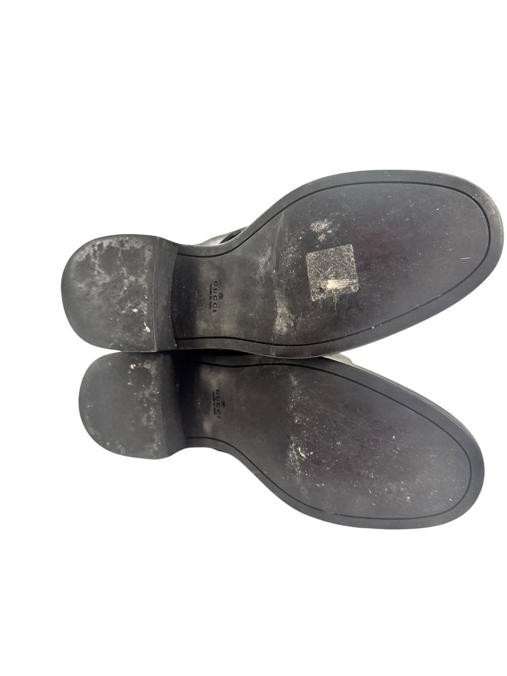 Gucci Black Leather Buckle Zip Moto Boots - Picture 3 of 5